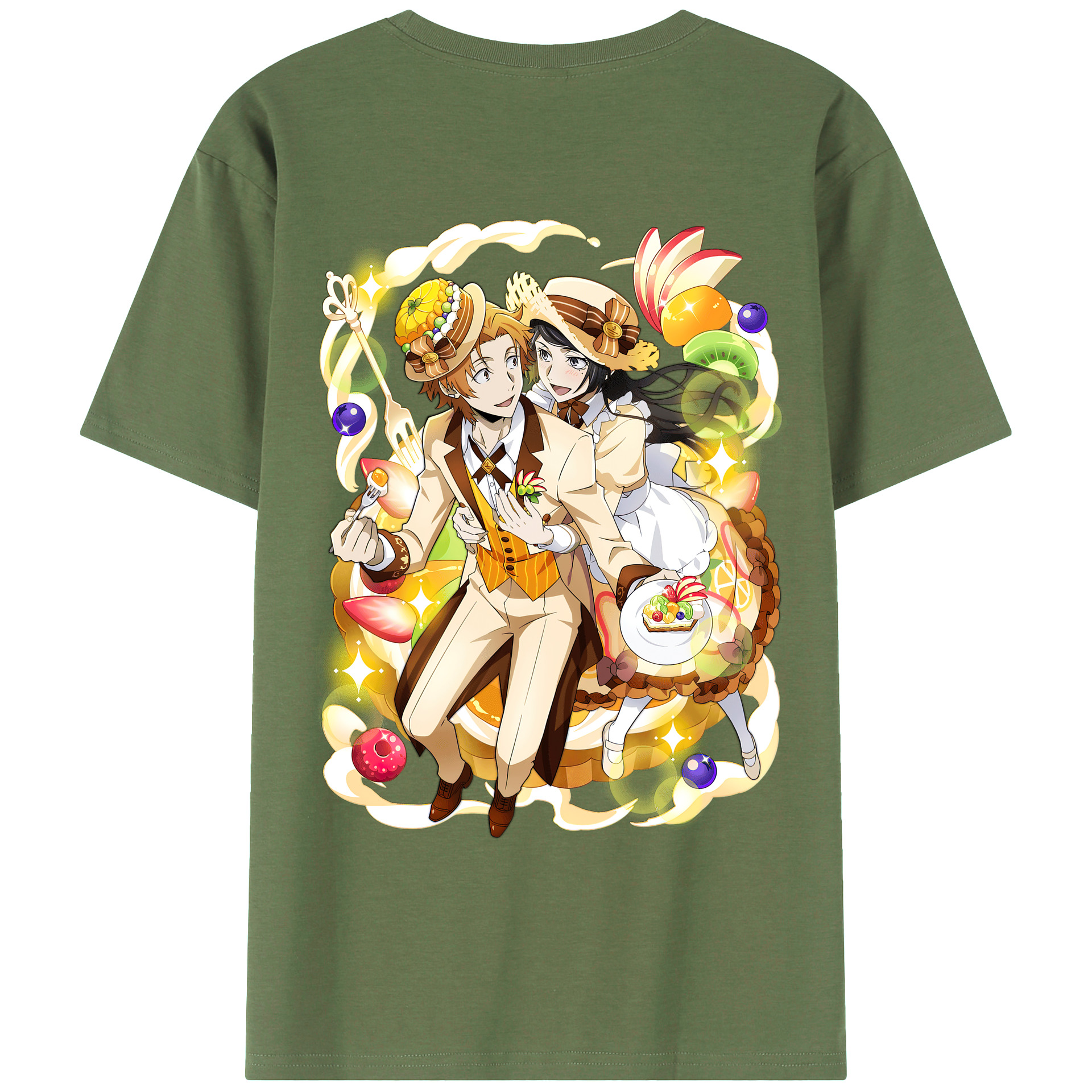 （画像用） 文豪ストレイドッグス Bungo Stray Dogs 綿100％ メンズ半袖Tシャツ（バックプリント） 通気性